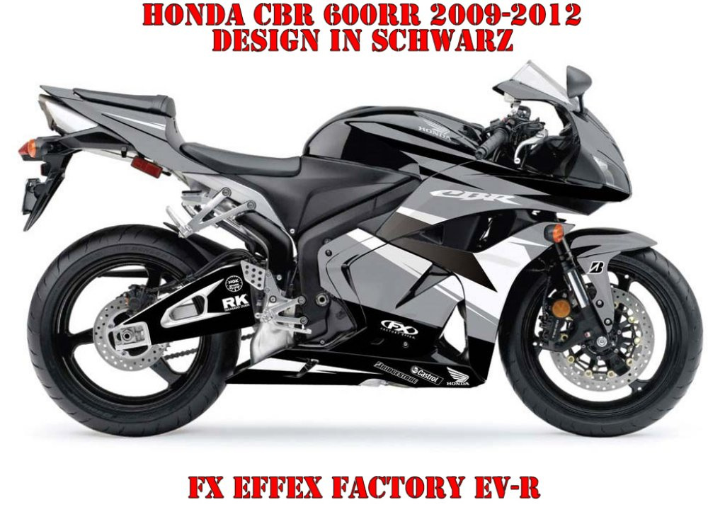 Beispiel Bild für die Farben, EV-R Schwarz für Honda CBR 600RR 2009-2012